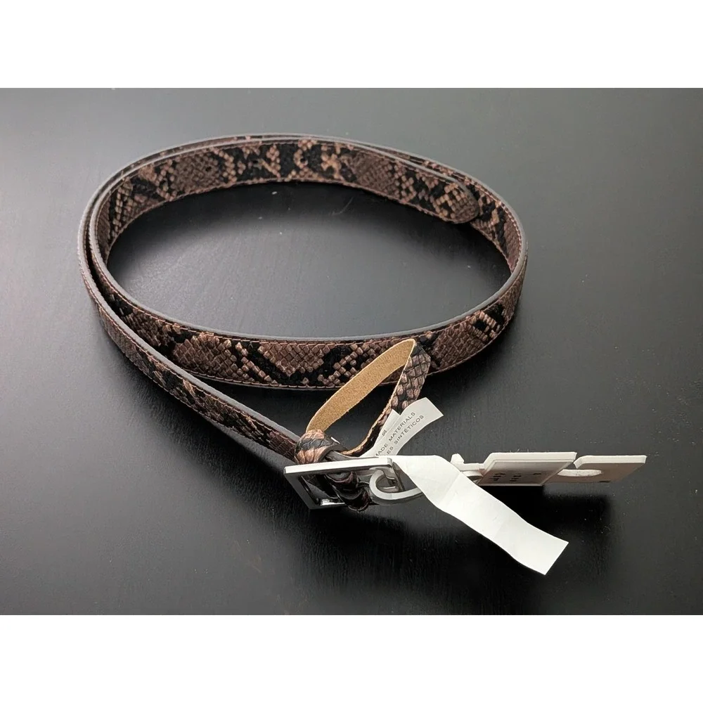 A New Day AND Faux Snake Leather Croc Leather Belt Womens Medium Brown Multi NWT